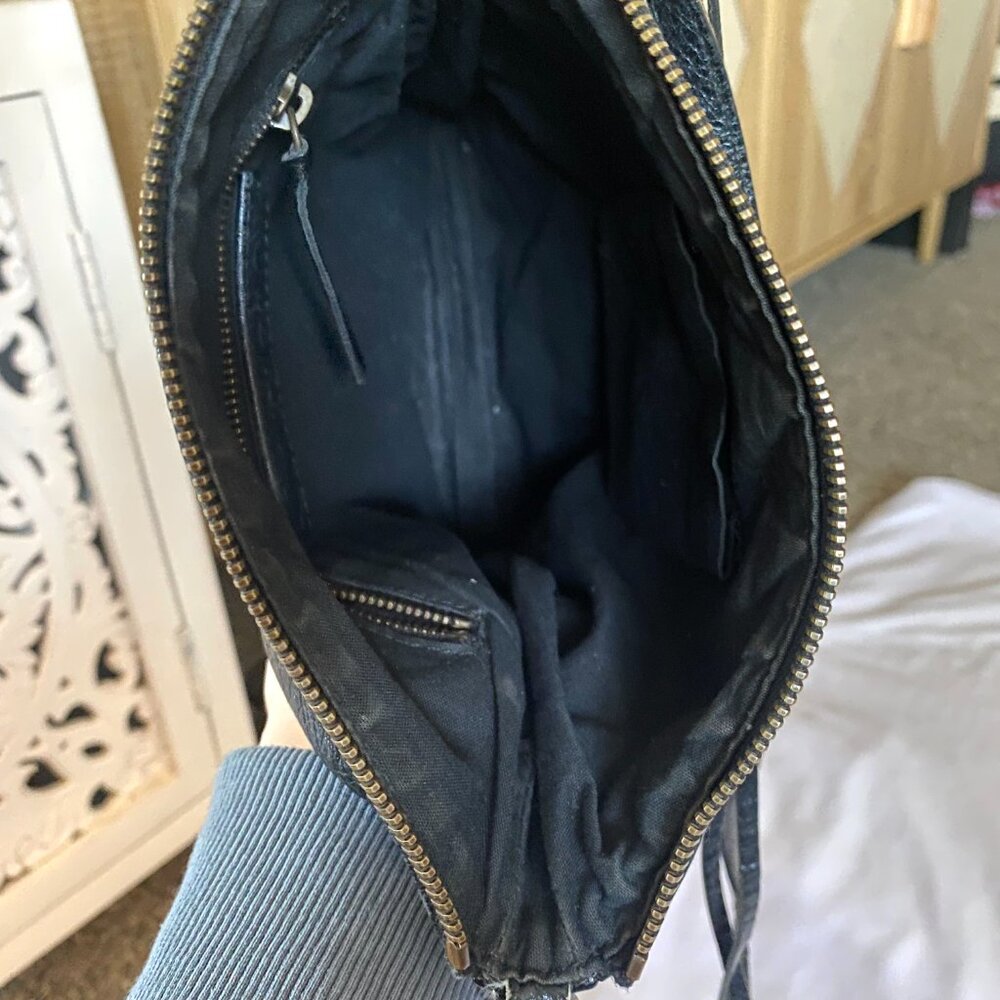 Balenciaga Classic Hip Flat Crossbody Bag Black Leather w/ Mirror - Picture 8 of 10